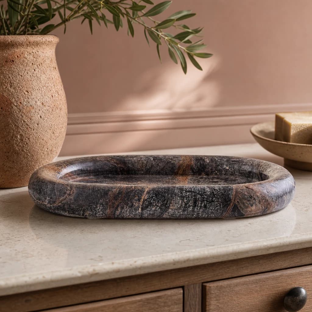 Fazio Forest Green Marble Catchall - Decorative, photo 1 of 8