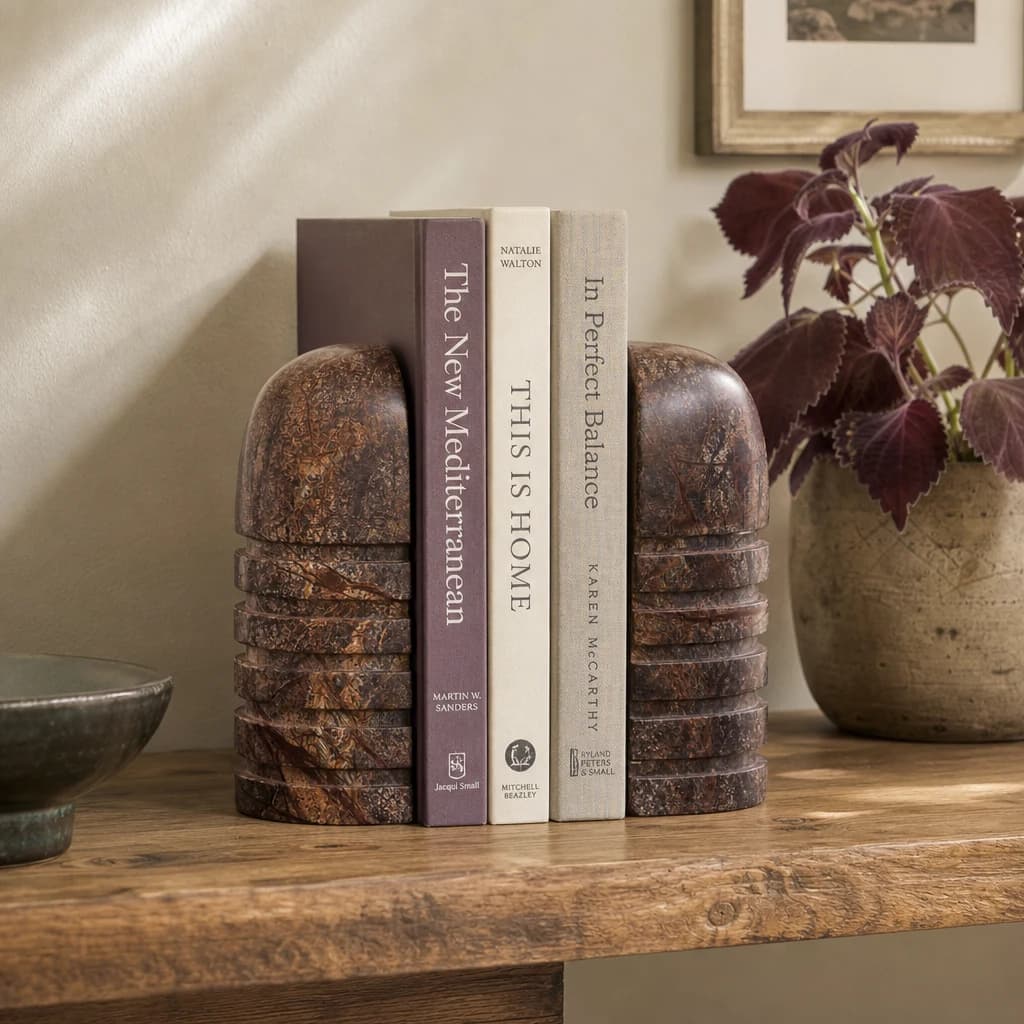 Fazio Forest Green Marble Set of Two Bookends - Decorative, photo 1 of 8