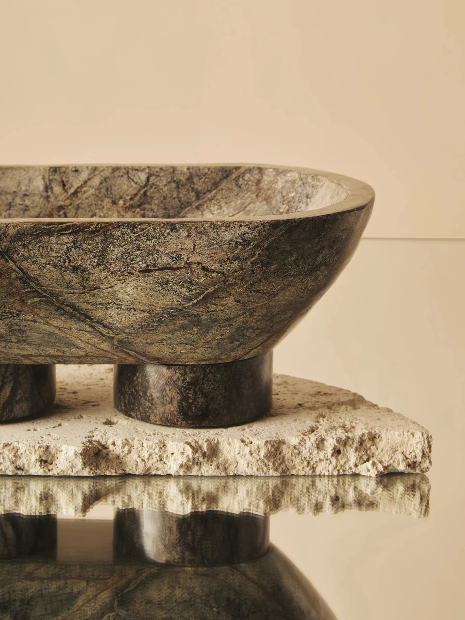 Fazio Forest Green Marble Pedestal Bowl - Decorative, photo 7 of 8