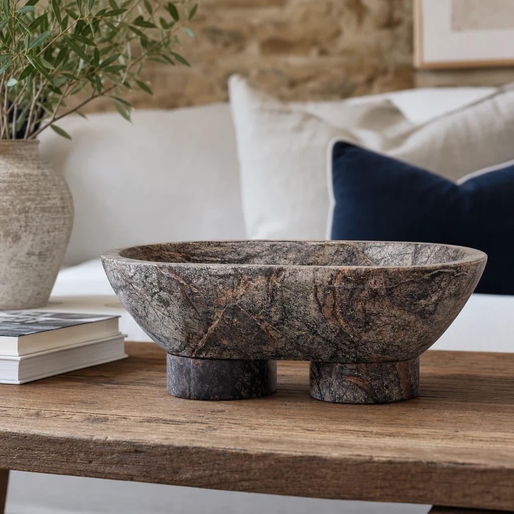 Fazio Forest Green Marble Pedestal Bowl - Decorative, photo 1 of 8