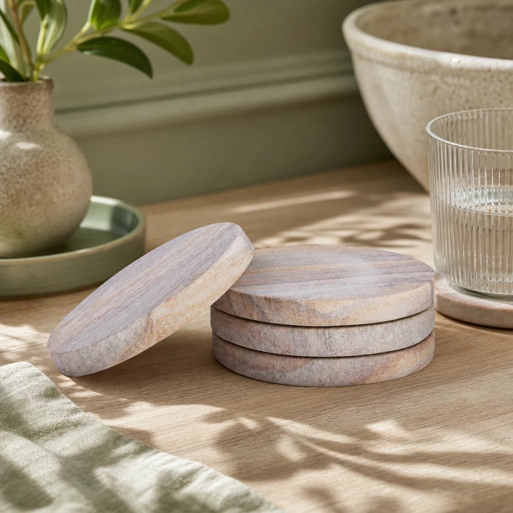 Pietra Rainbow Sandstone Set of 4 Coasters - Decorative, photo 1 of 8