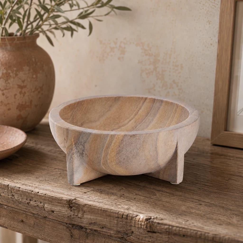 Pietra Rainbow Sandstone Pedestal Bowl - Decorative, photo 1 of 7