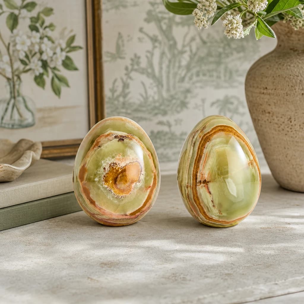 Oleena Onyx Set of 2 Decorative Eggs - Decorative, photo 1 of 5
