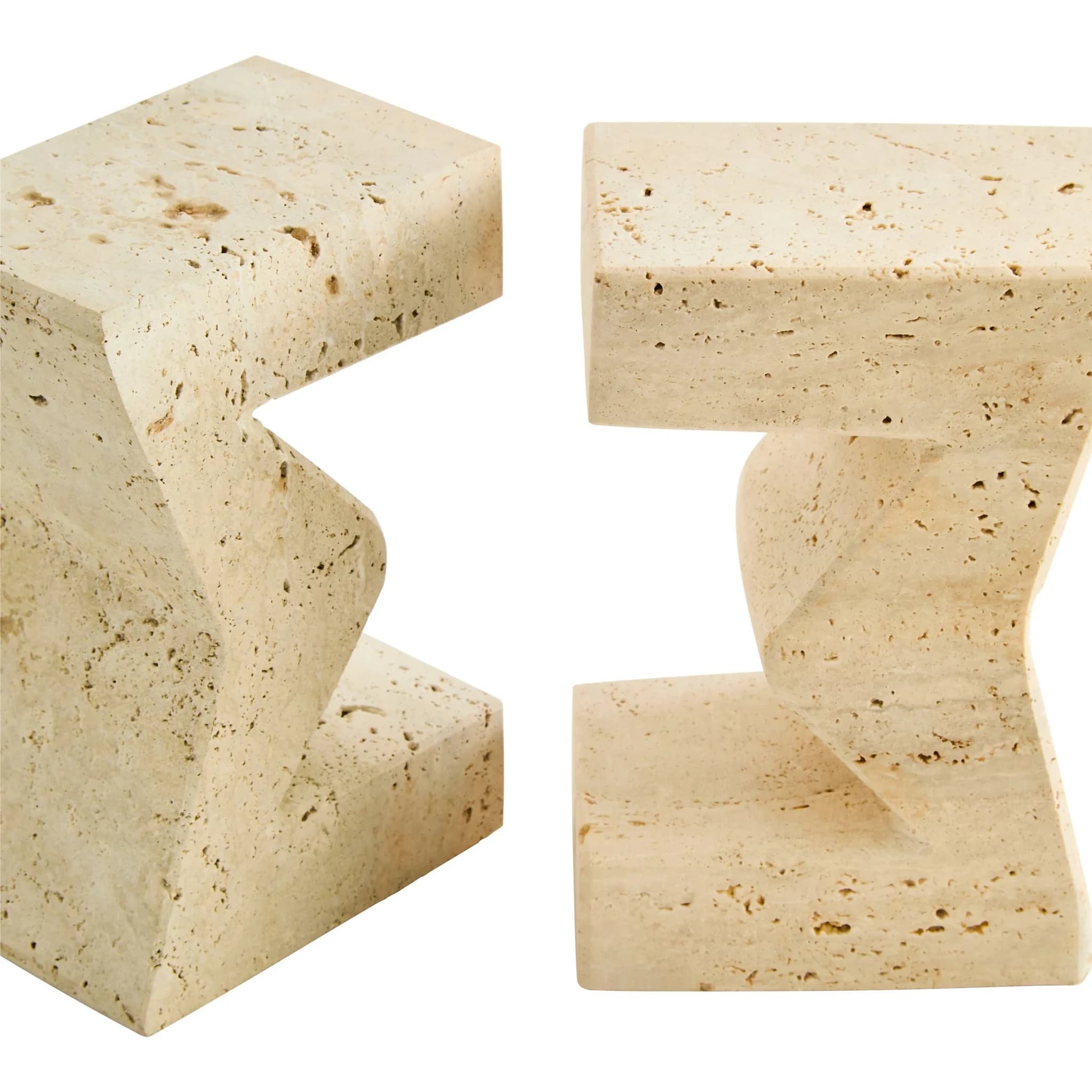 Tibor Travertine Set of Two Sigma Bookends - Decorative, photo 6 of 6