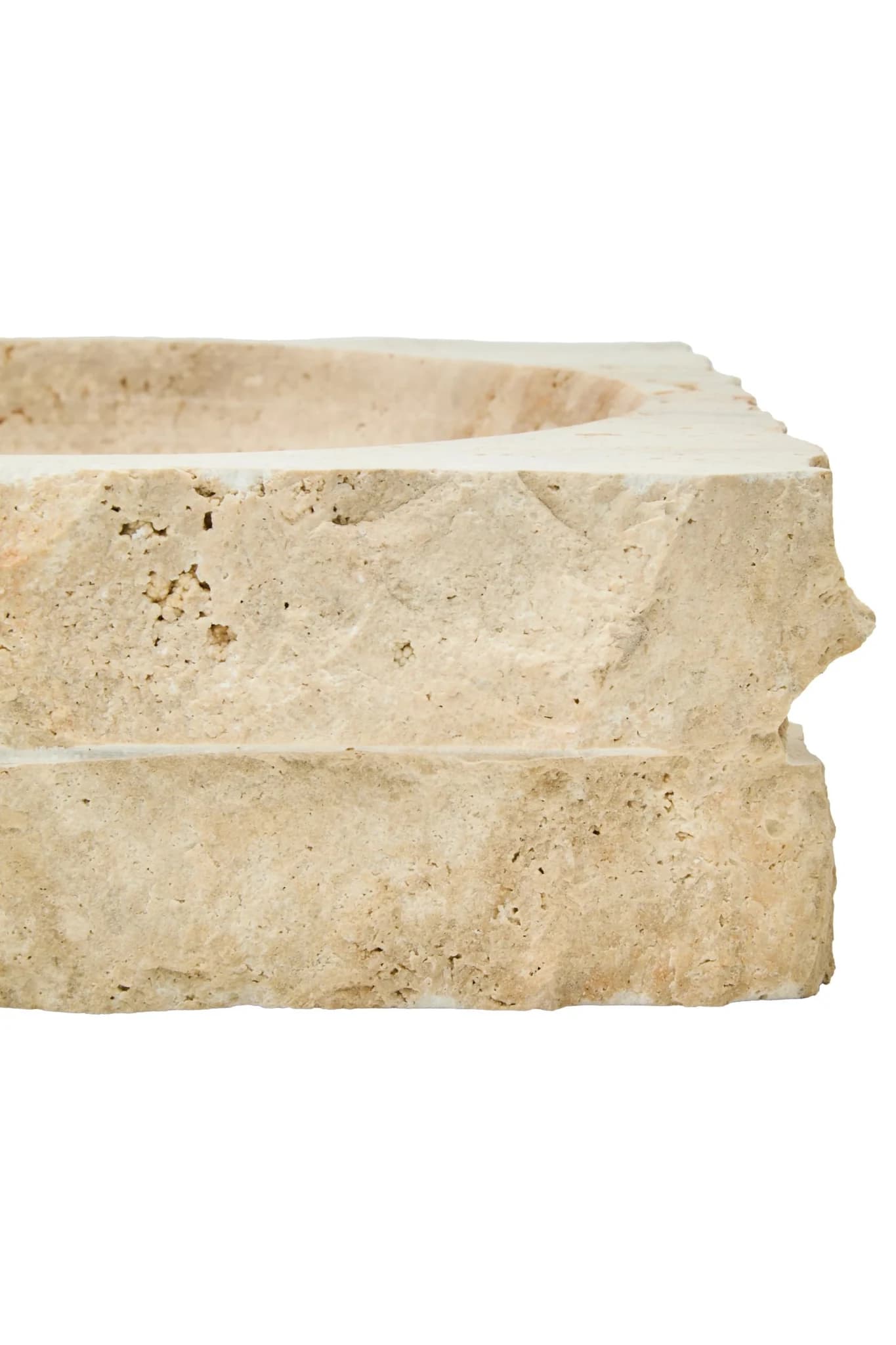 Tibor Travertine Rough Edge Square Bowl - Decorative, photo 6 of 6