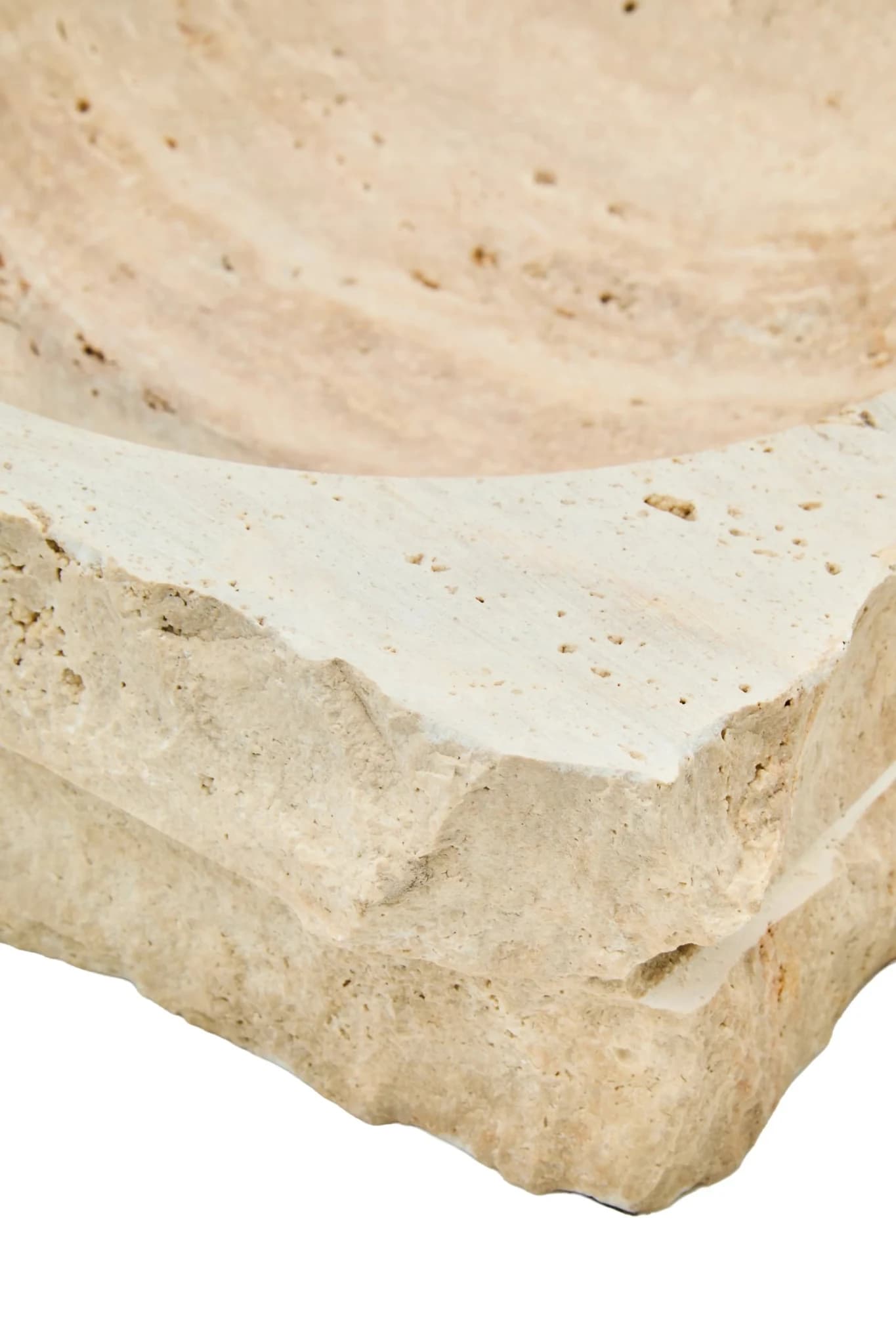 Tibor Travertine Rough Edge Square Bowl - Decorative, photo 5 of 6