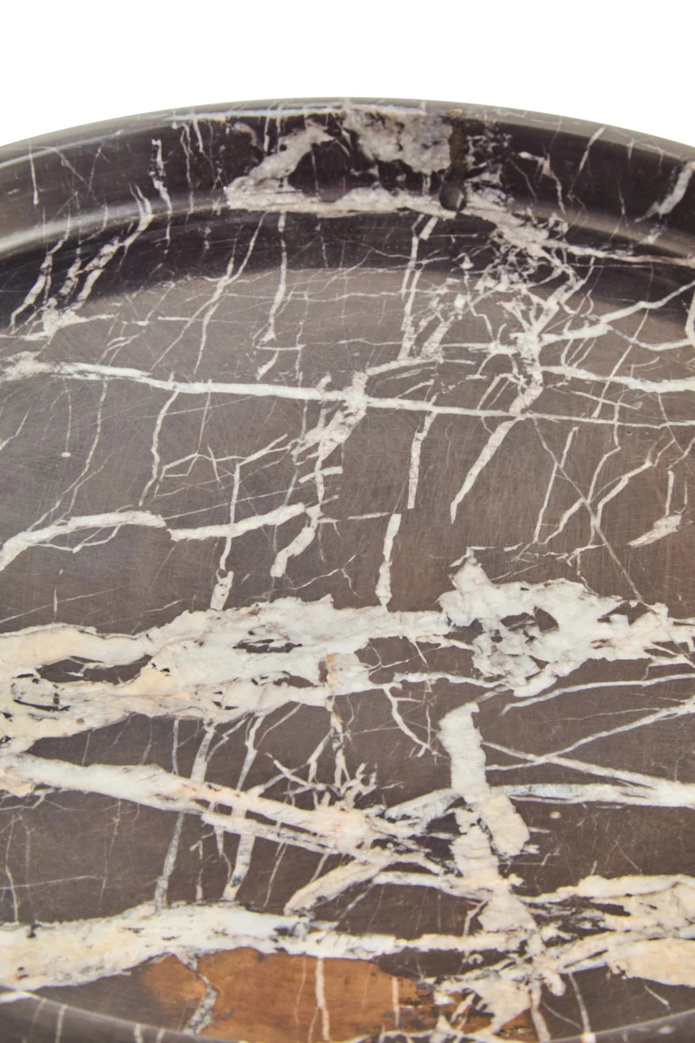 Zoro Black and White Marble Round Tray - Decorative, photo 5 of 6