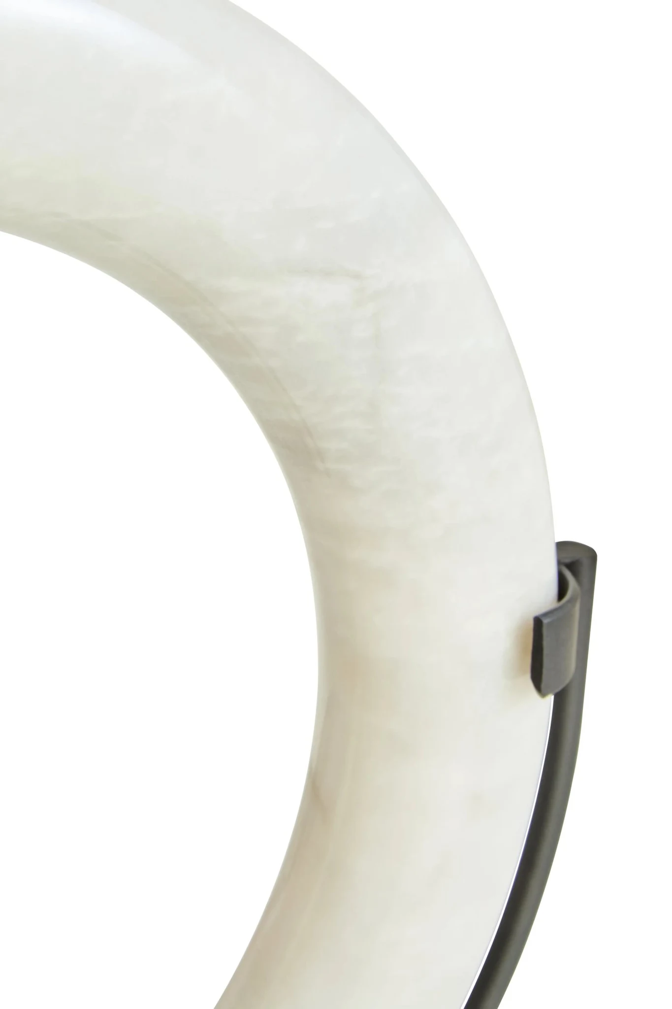 Zoro White Marble Ring Sculpture on Metal Stand - Decorative, photo 5 of 7