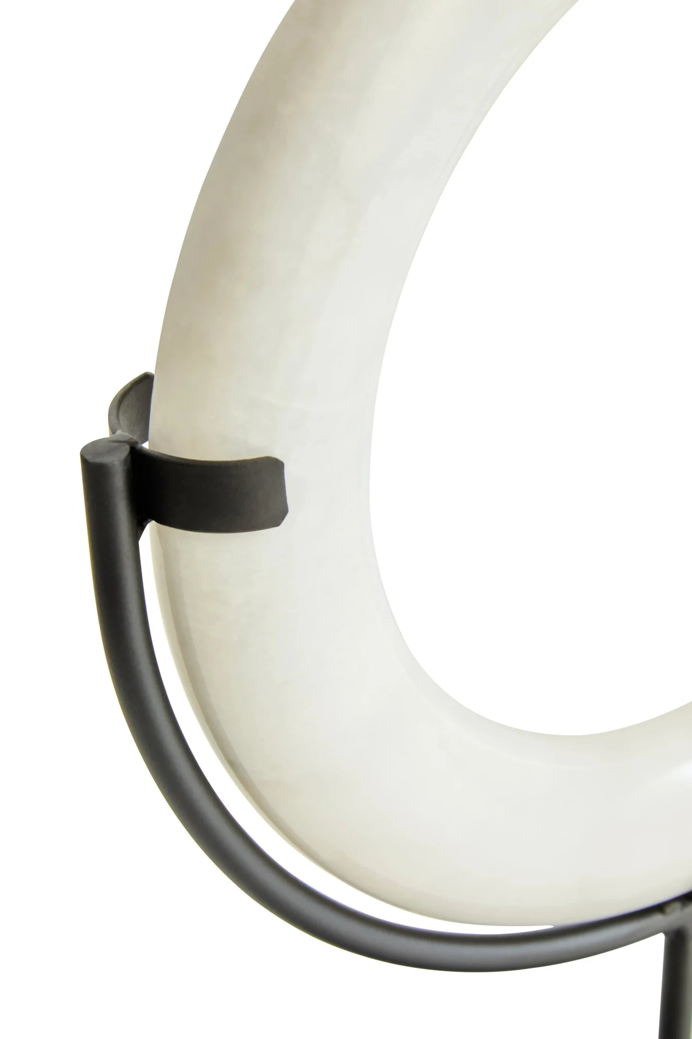 Zoro White Marble Ring Sculpture on Metal Stand - Decorative, photo 4 of 7