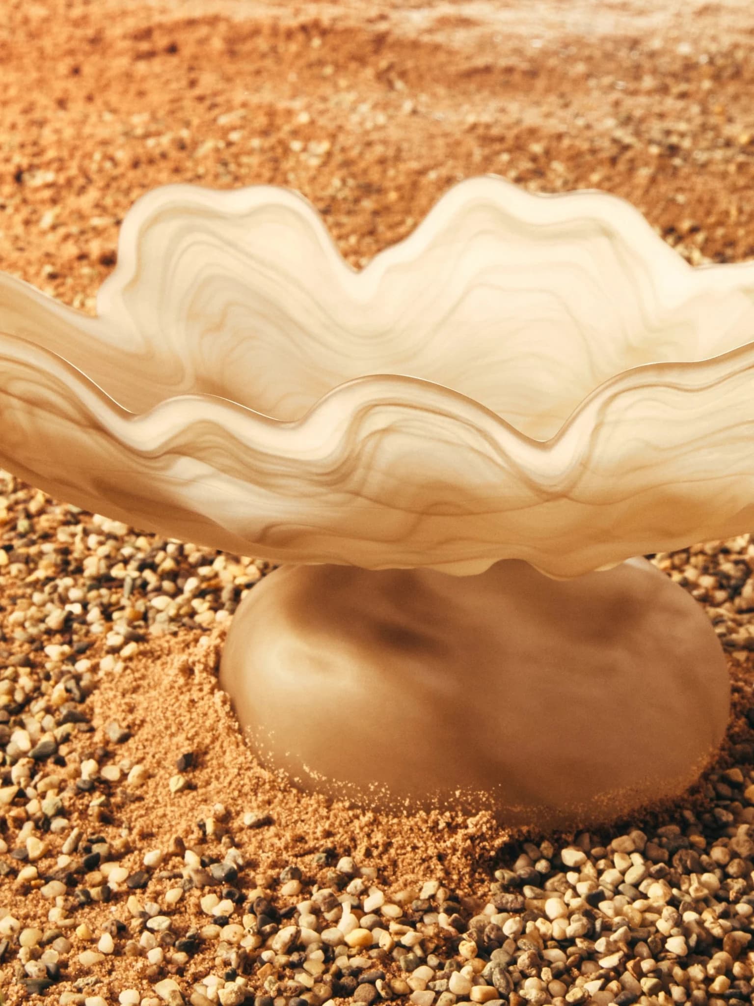 Galene Natural Fluted Glass Pedestal Bowl - Decorative, photo 3 of 8
