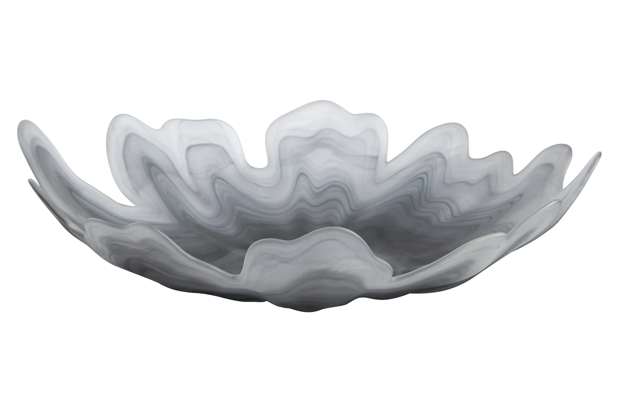 Galene Grey Fluted Glass Plate - Decorative, photo 8 of 8