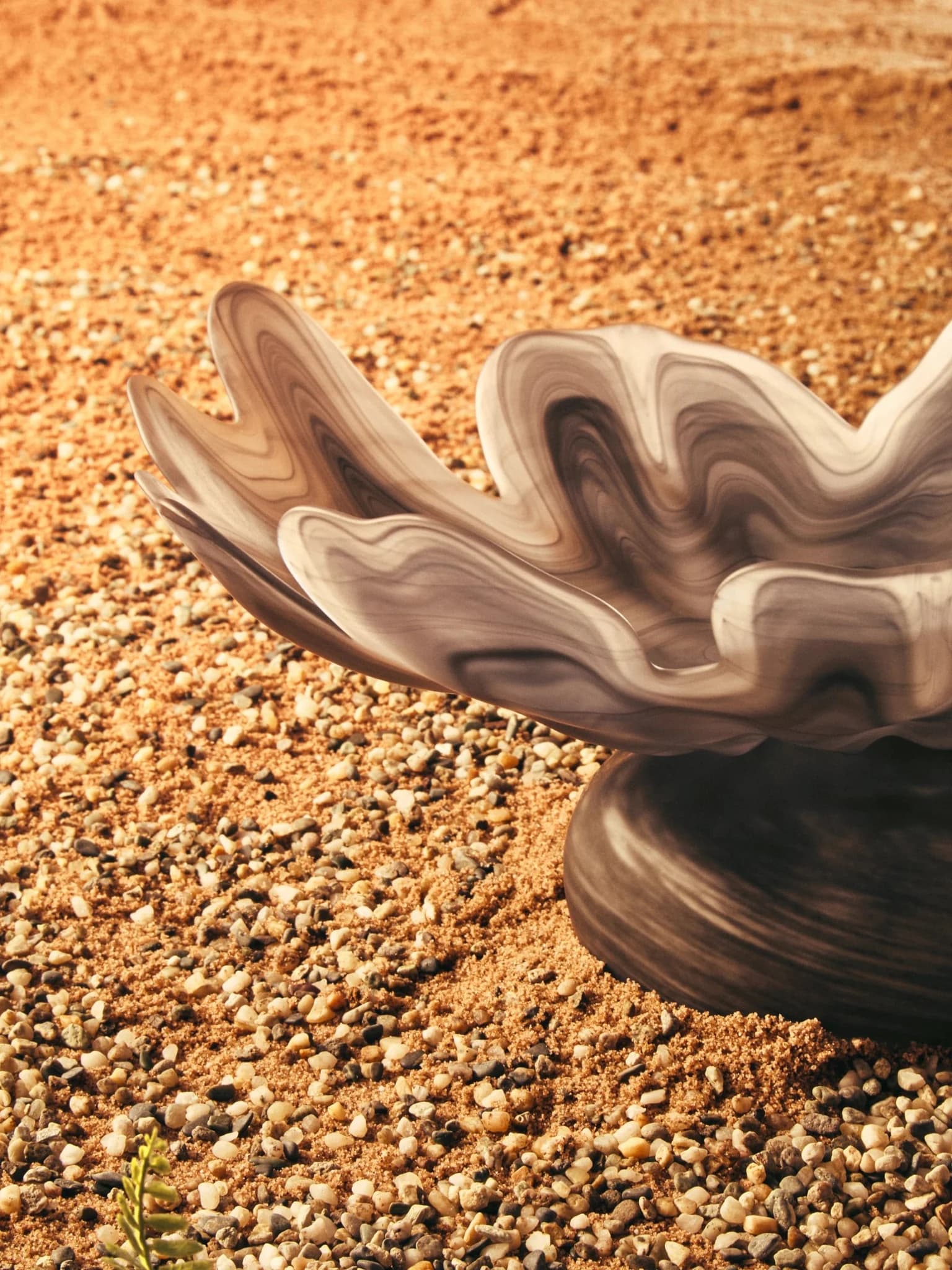 Galene Grey Fluted Glass Pedestal Bowl - Decorative, photo 6 of 8