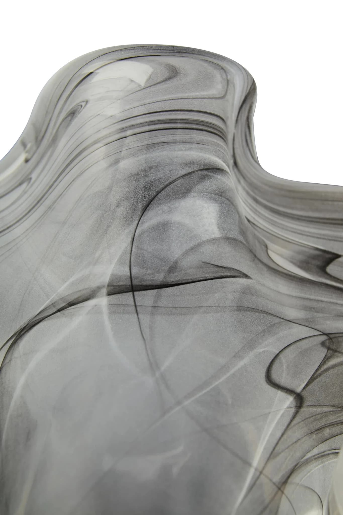 Galene Fluted Grey Glass Vase - Vases, photo 6 of 8