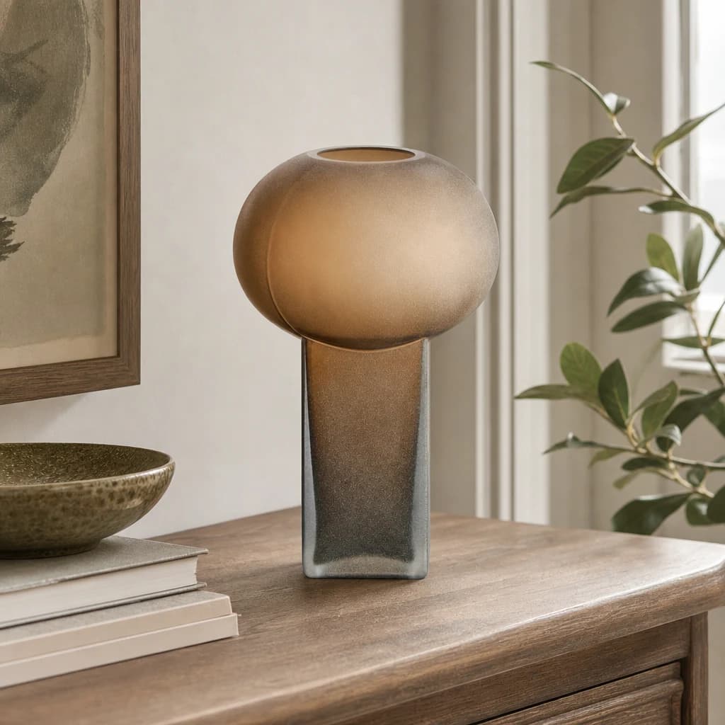 Gabi Brown Opaque Glass Large Vase - Vases, photo 1 of 8