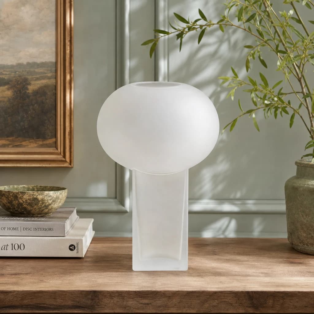 Gabi White Opaque Glass Large Vase - Vases, photo 1 of 8