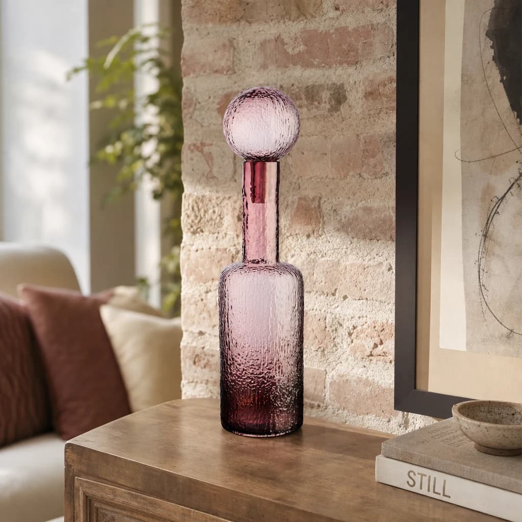 Galea PinkTextured Glass Large Bottle - Vases, photo 1 of 8