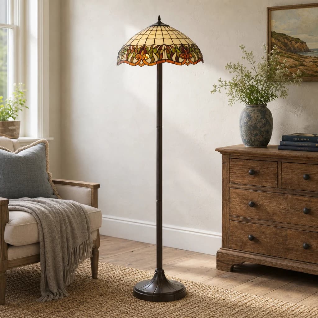Wisteria Tiffany Umbrella Shade Floor Lamp