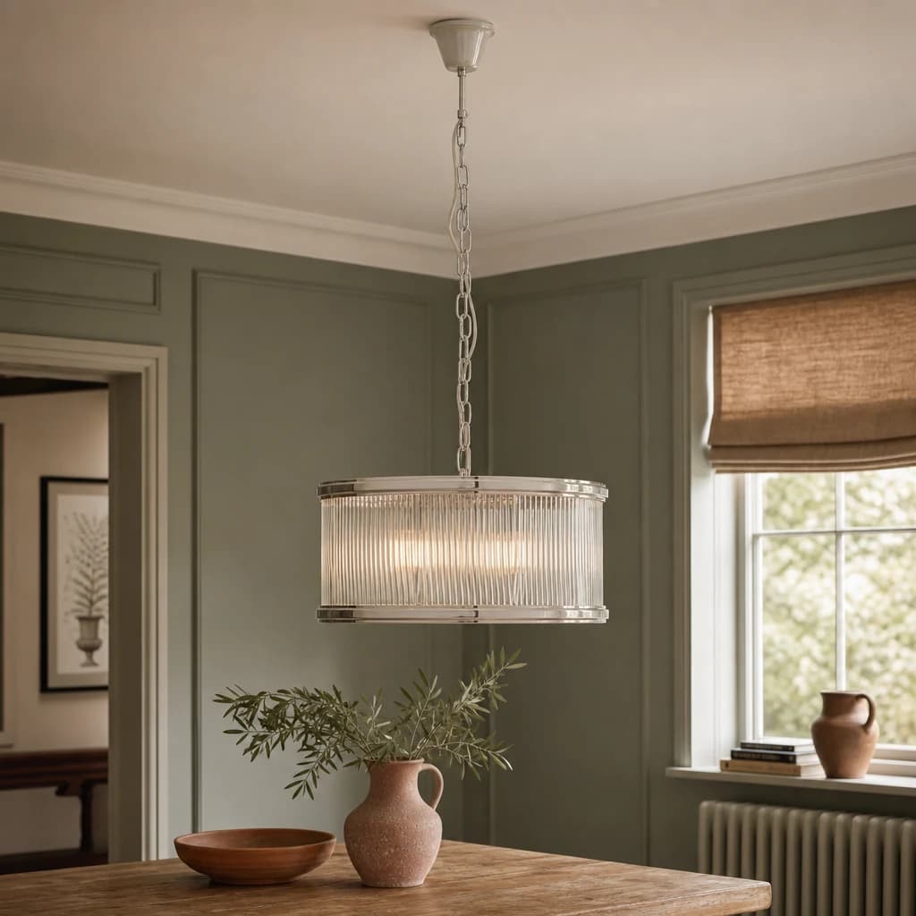 Kensington Townhouse Nickel Pendant Light - Pendant lights, photo 1 of 7