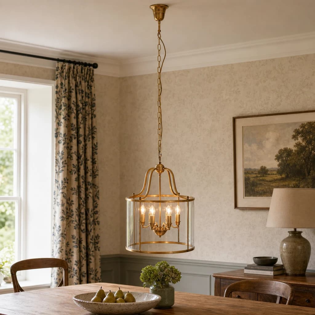 Hampstead Brass Finish 6 Bulb Pendant Light - Pendant lights, photo 1 of 7
