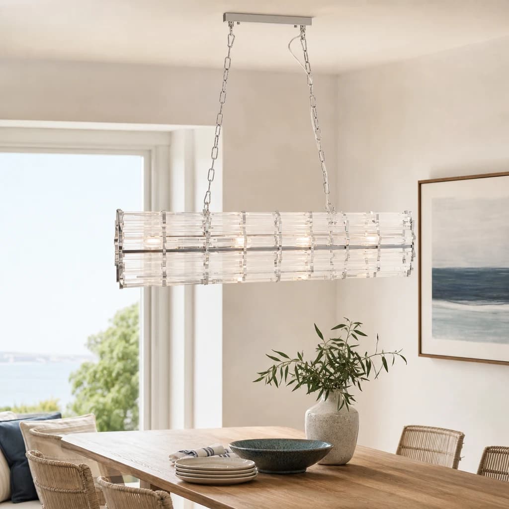 Karli Chrome Eight Bulb Pendant Light