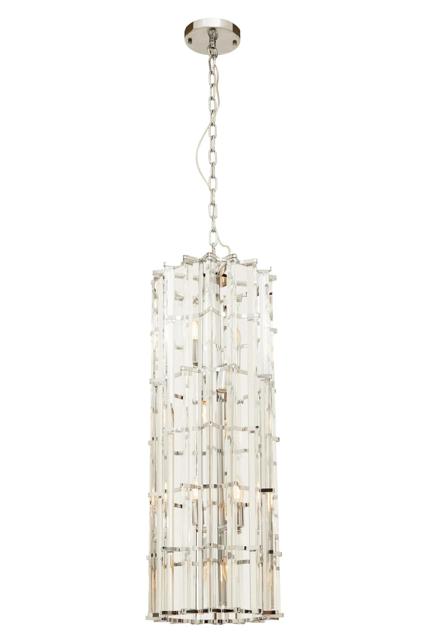 Karli Glass And Chrome Finish Large Vertical Pendant Light - Pendant lights, photo 4 of 7