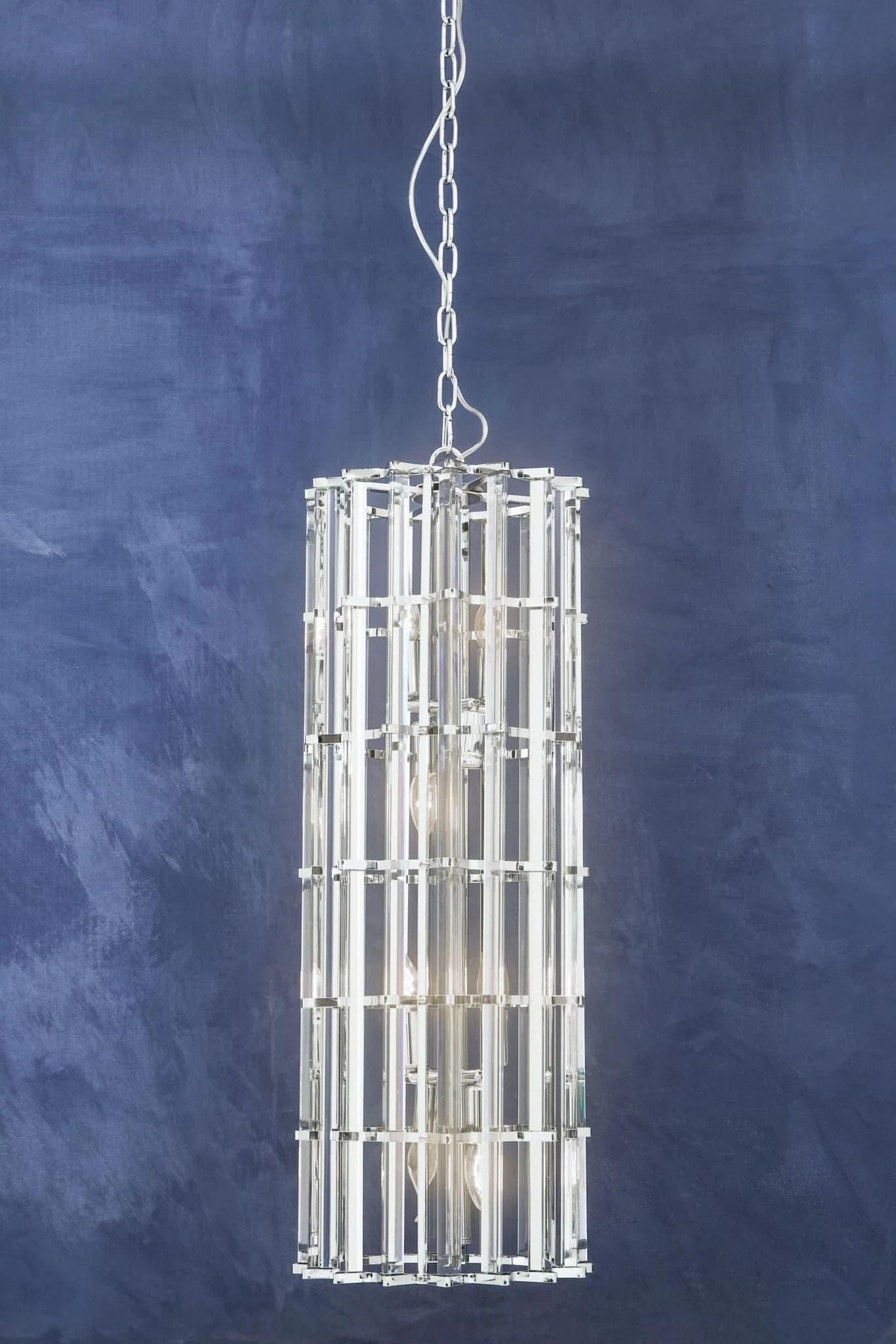 Karli Glass And Chrome Finish Large Vertical Pendant Light - Pendant lights, photo 2 of 7