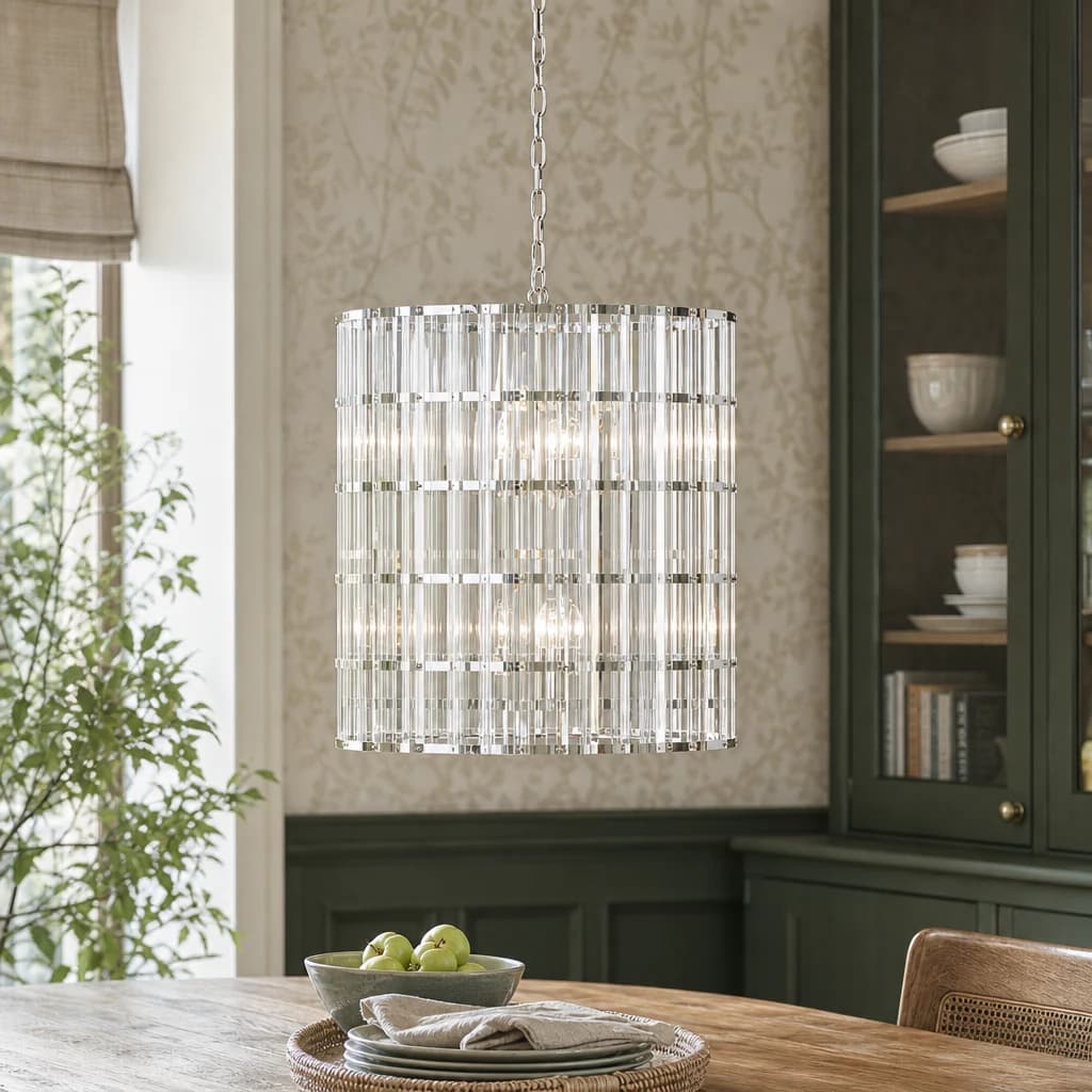 Karli Chrome And Glass Vertical Light - Pendant lights, photo 1 of 8
