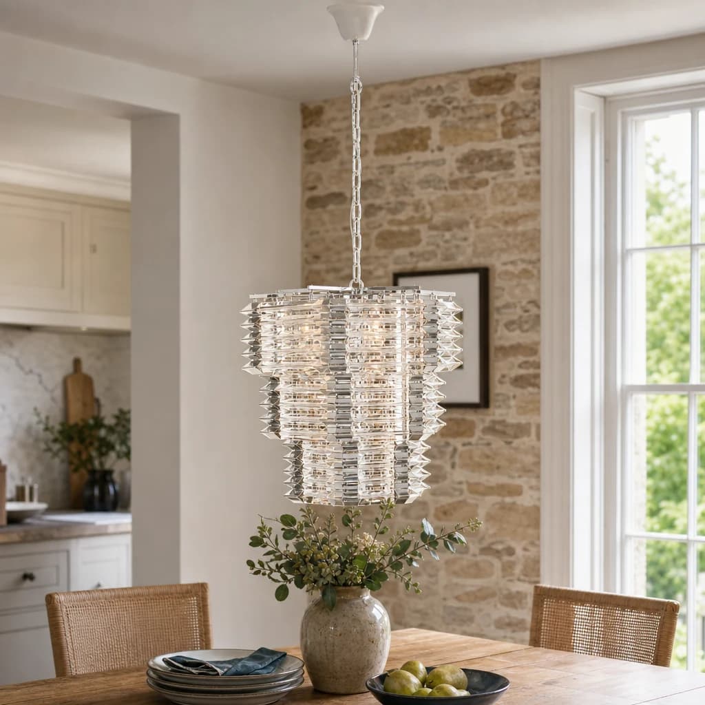 Karli 3 Tier Glass Statement Pendant Light - Pendant lights, photo 1 of 8