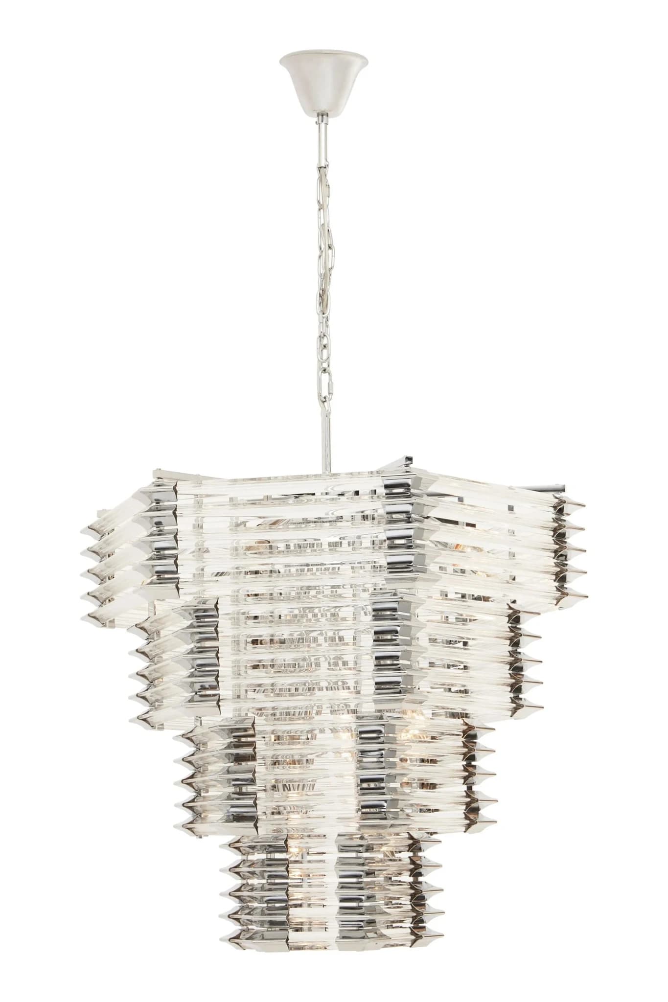 Karli Glass And Chrome Finish Prism Light With Fifteen Bulbs - Pendant lights, photo 2 of 8