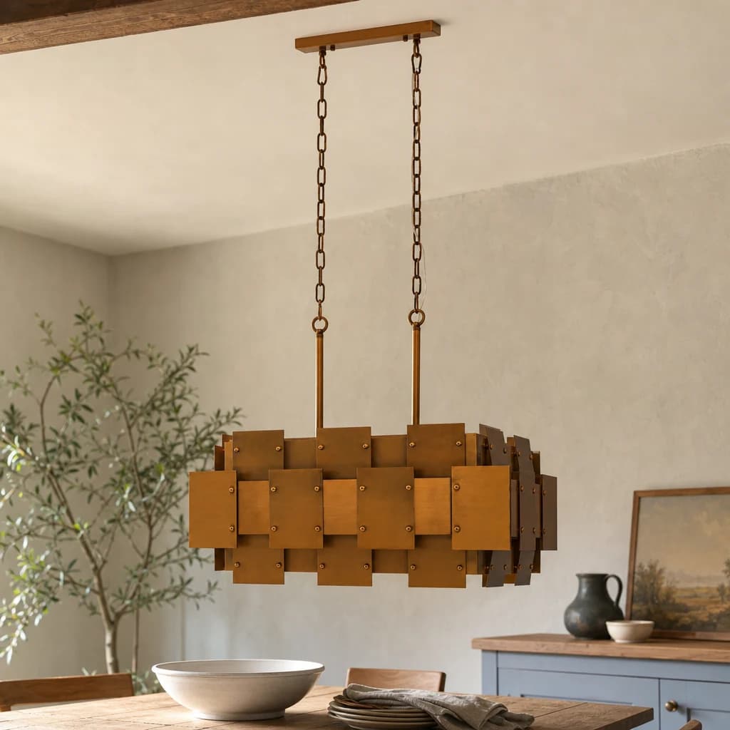 Karlo Metal Brass Finish Pendant Light With Eight Bulbs - Pendant lights, photo 1 of 8