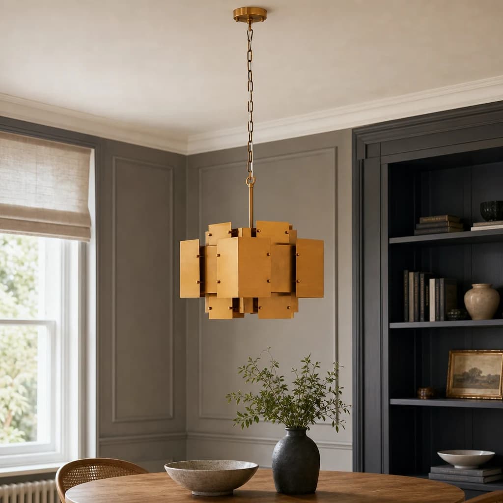 Karlo Metal Brass Finish Pendant Light With Four Bulbs - Pendant lights, photo 1 of 7