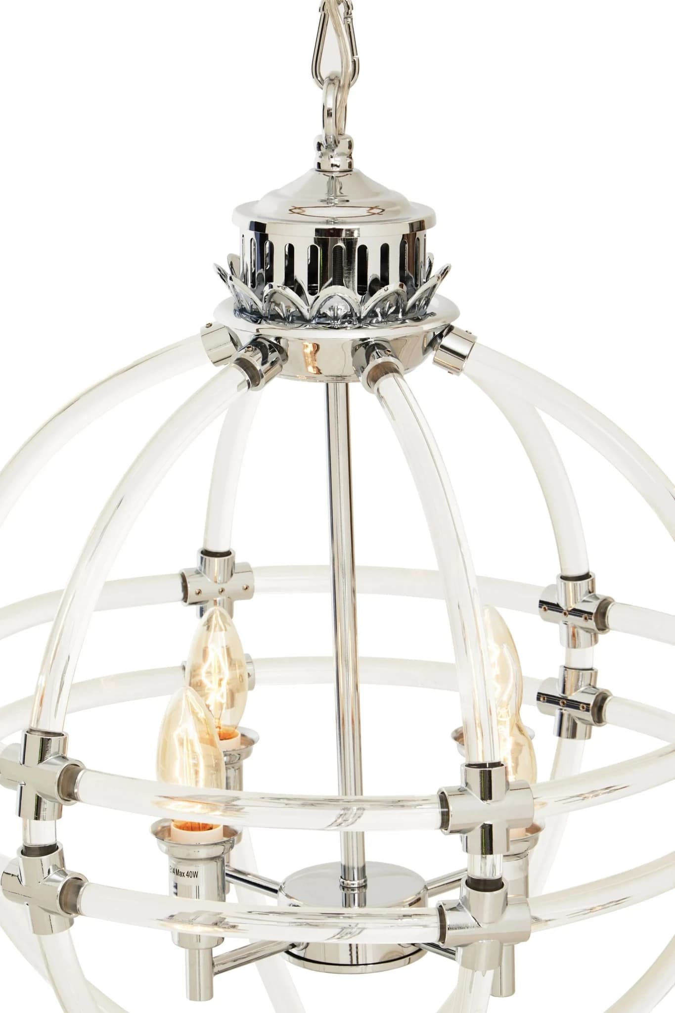 Karlo Pendant Light In Clear Acrylic And Chrome Finish - Pendant lights, photo 7 of 7