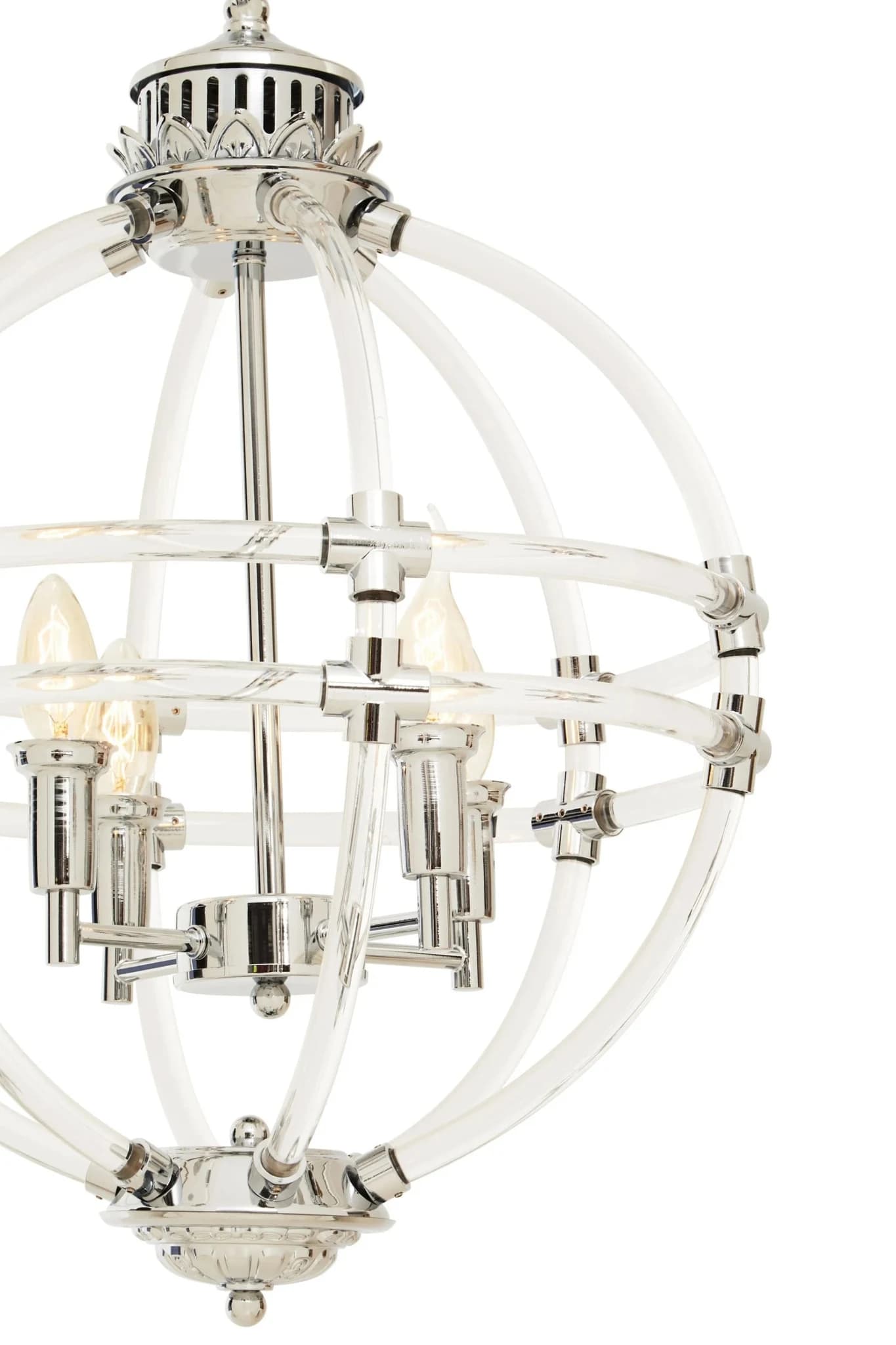 Karlo Pendant Light In Clear Acrylic And Chrome Finish - Pendant lights, photo 6 of 7