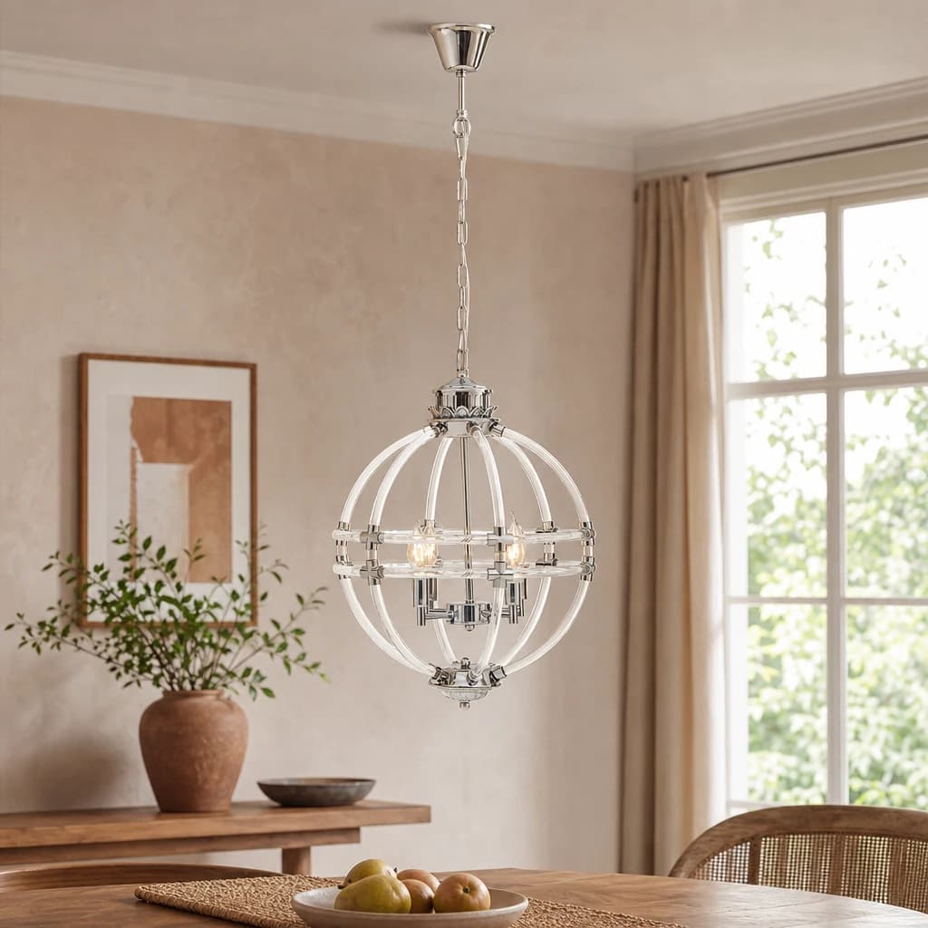 Karlo Pendant Light In Clear Acrylic And Chrome Finish - Pendant lights, photo 1 of 7