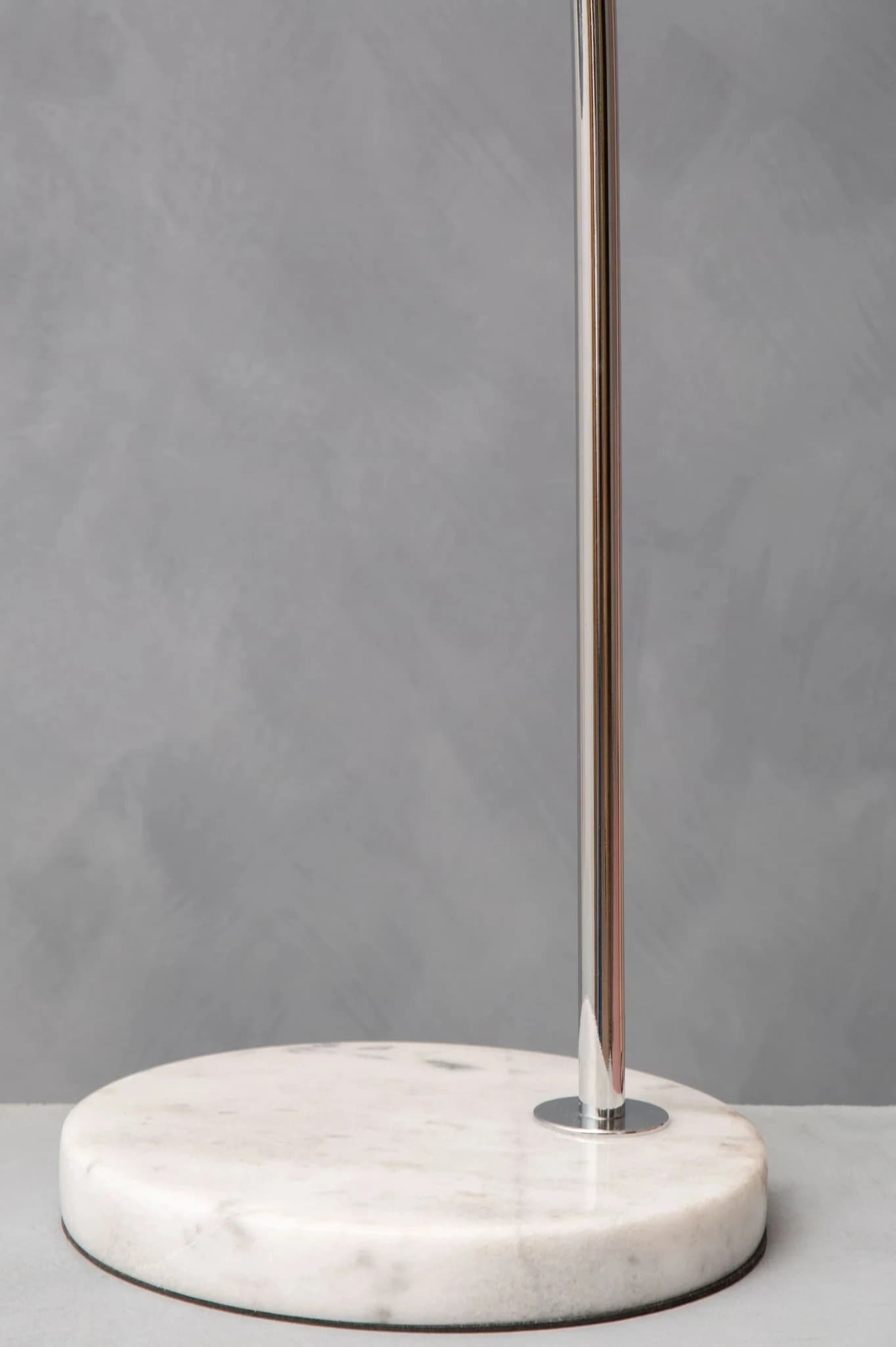 Karter Chrome Finish Table Lamp With White Marble Base - Table lamps, photo 2 of 8