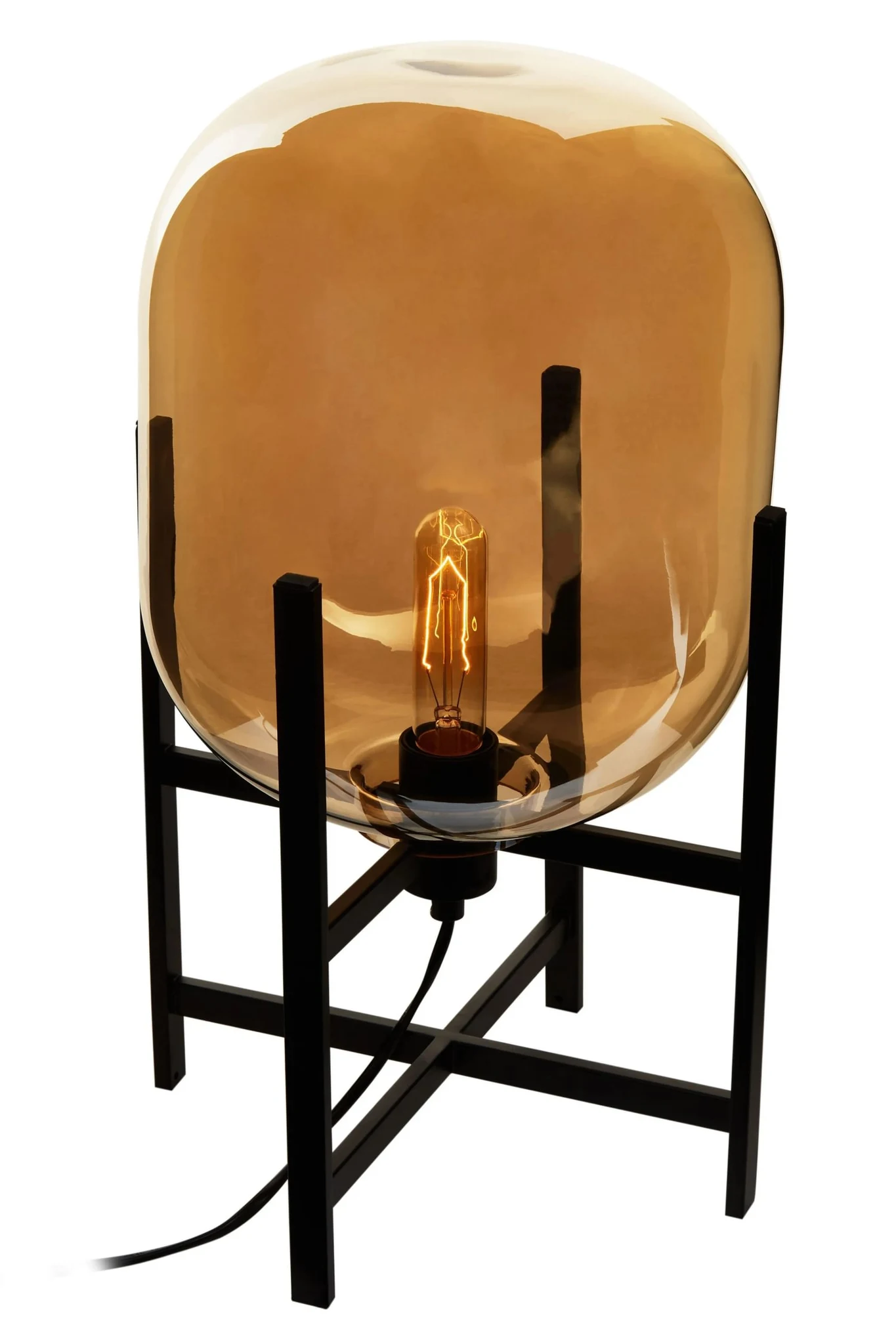 Trieste Champagne Glass Table Lamp with Black Metal Base - Table lamps, photo 5 of 8