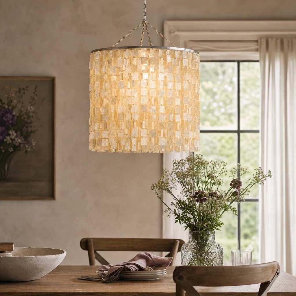 Palu Natural Shell Pendant Shade - Pendant lights, photo 1 of 6