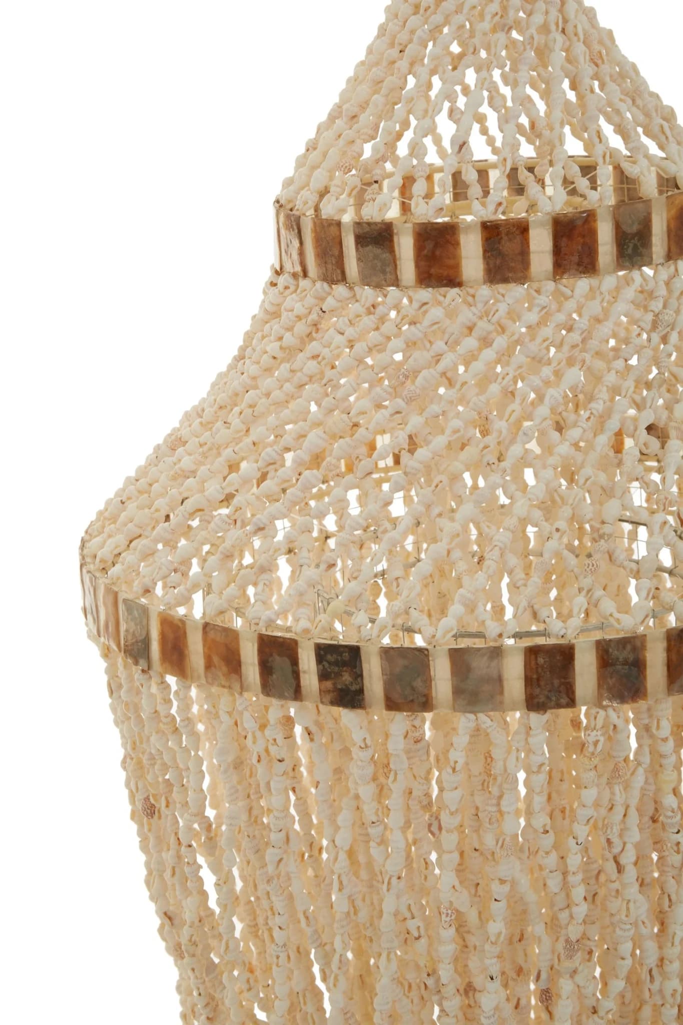 Palu Natural White and Amber Shell Large Pendant Shade - Pendant lights, photo 3 of 5