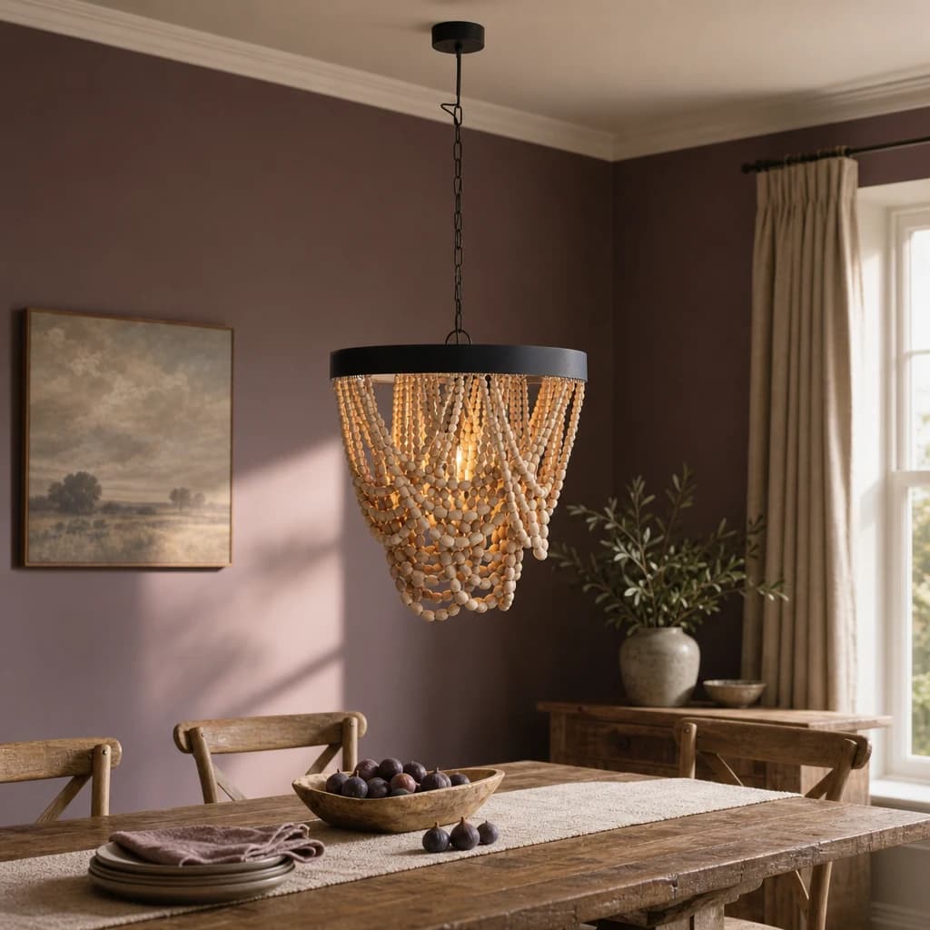 Lapiz Wooden Beads Chandelier - Pendant lights, photo 1 of 8