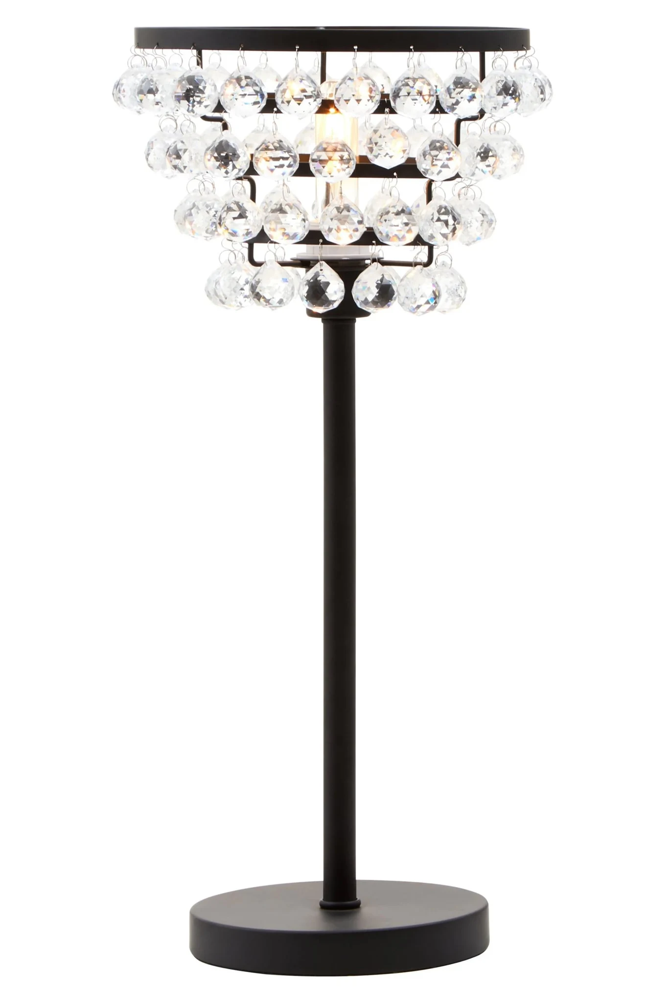 Hutchinson Clear Crystal Table Lamp with Black Metal - Table lamps, photo 2 of 5