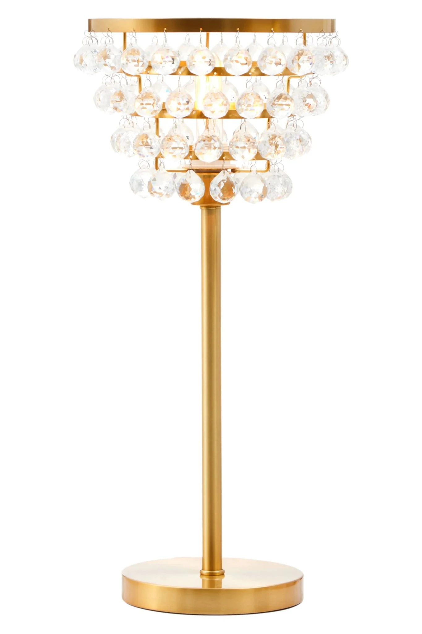 Hutchinson Clear Crystal Table Lamp with Gold Metal - Table lamps, photo 2 of 5