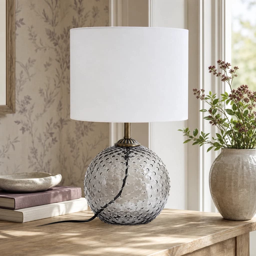 Noa Grey Glass Table Lamp - Table lamps, photo 1 of 5
