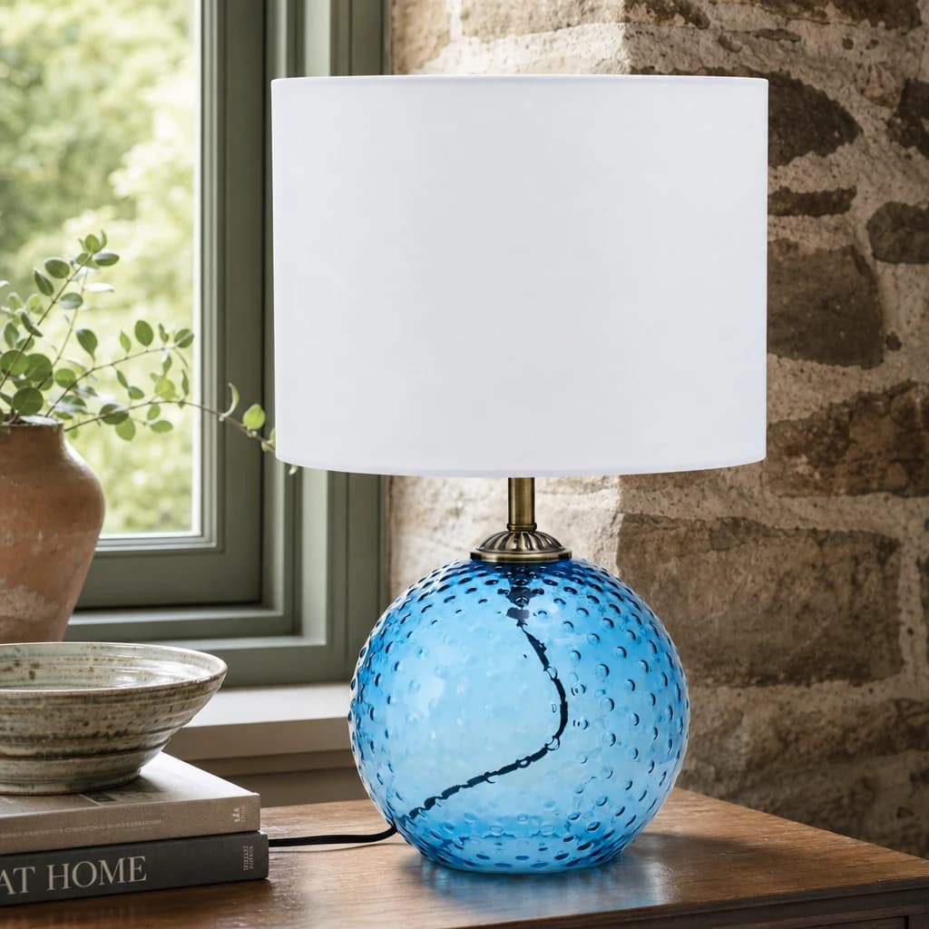 Noa Blue Glass Table Lamp - Table lamps, photo 1 of 5