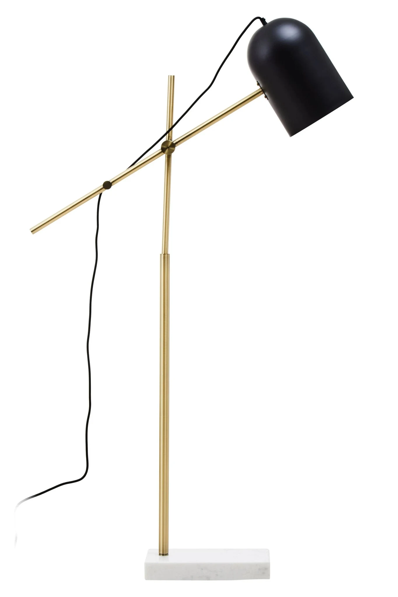 Equipoise Black and Brass Finish Floor Lamp with Marble Base - Floor lamps, photo 2 of 7