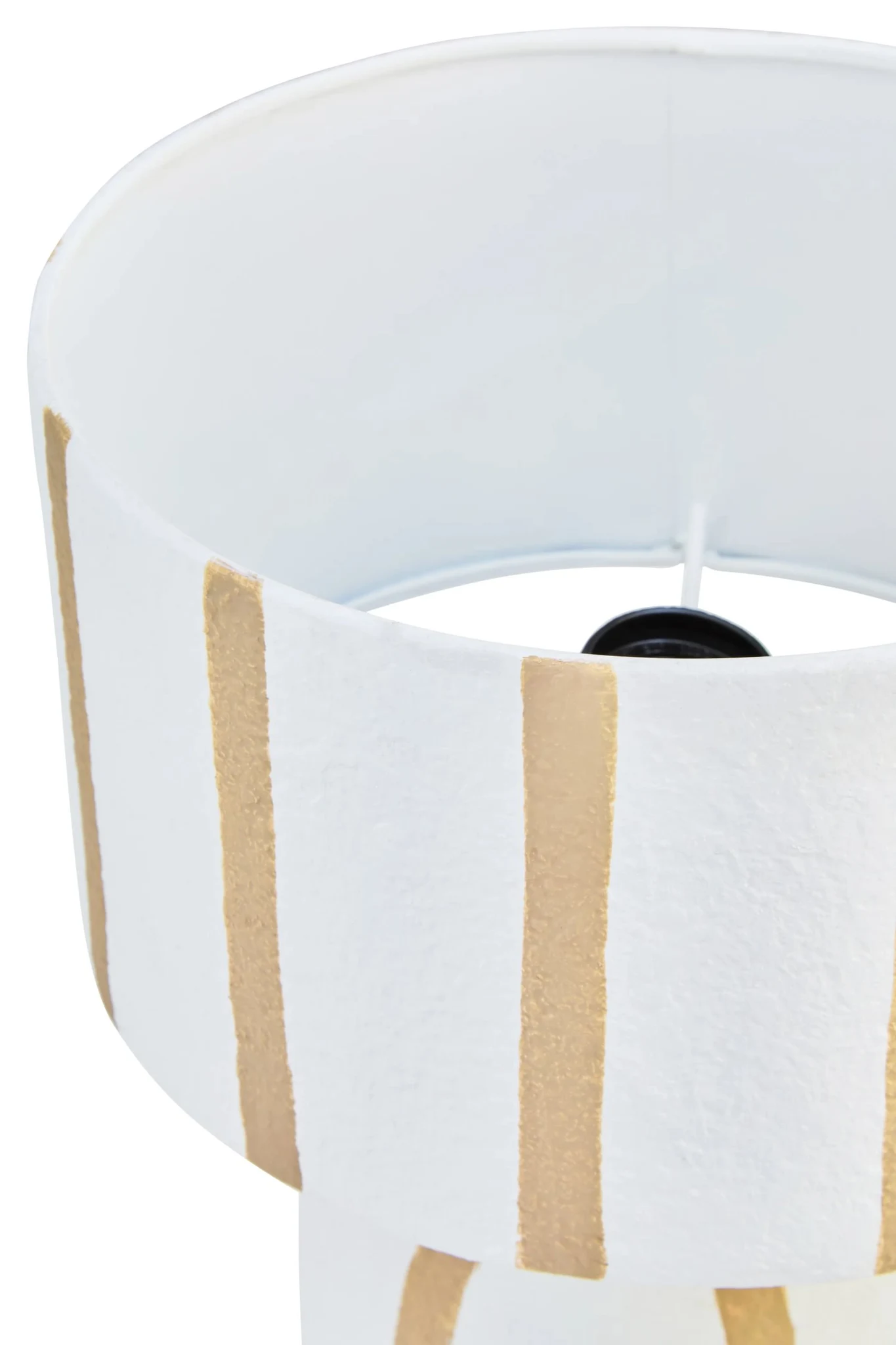 Carta Brown and White Stripe Papier Mache Table Lamp - Table lamps, photo 6 of 7