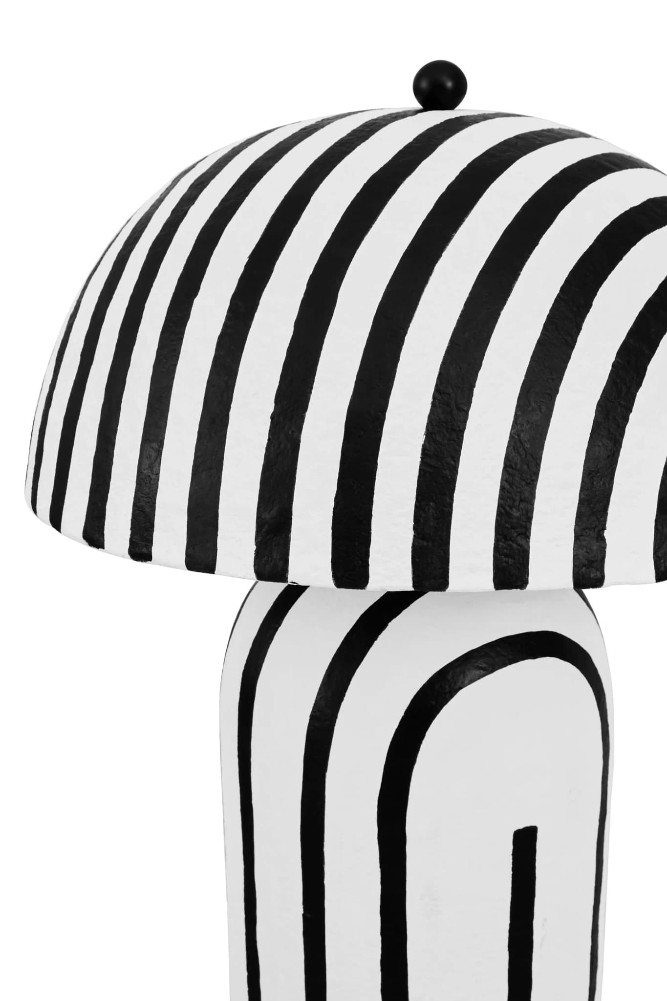 Carta Black and White Stripe Papier Mache Floor Lamp with Dome Shade - Floor lamps, photo 6 of 8