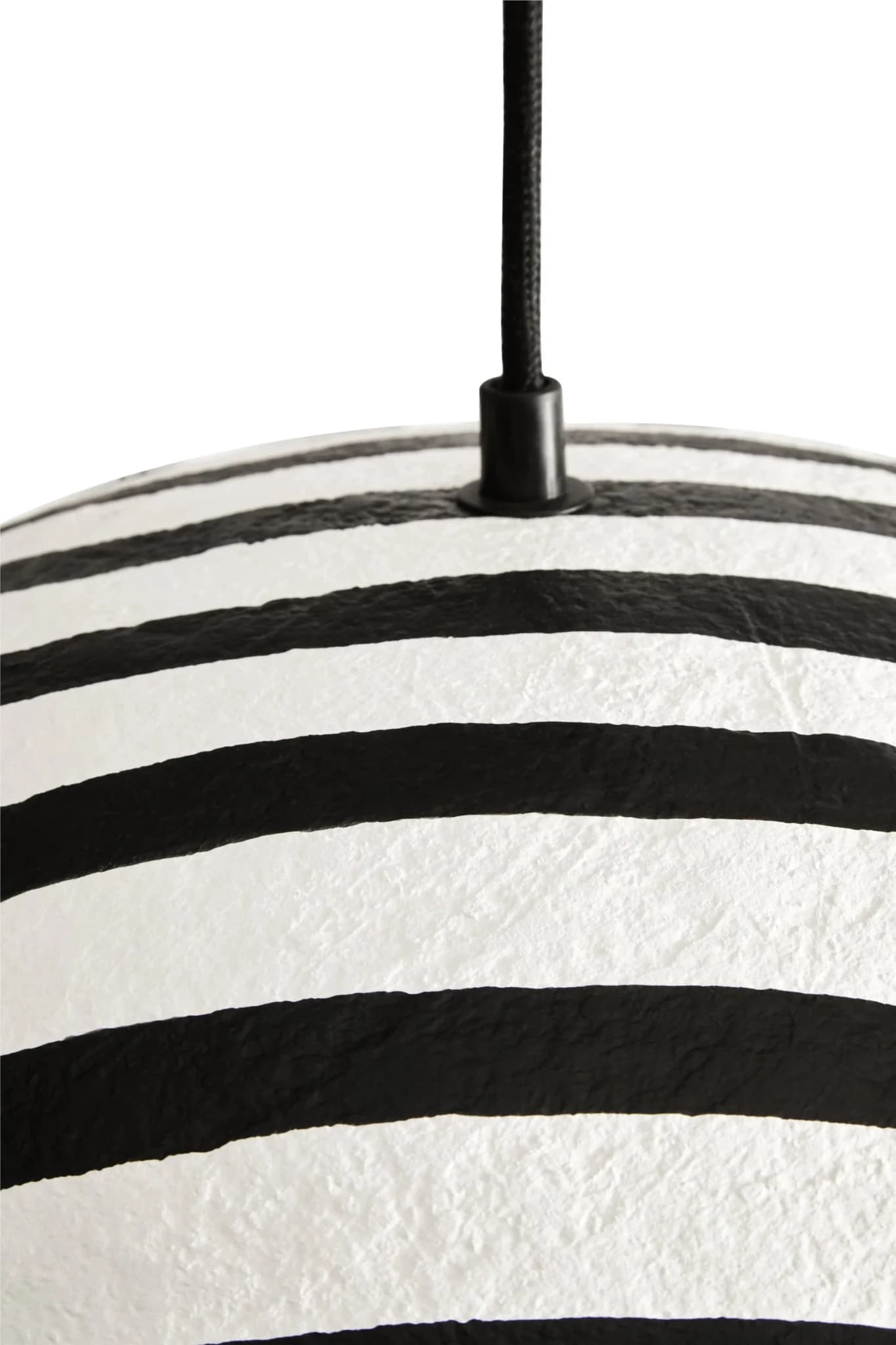 Carta Black and White Stripe Papier Mache Domed Pendant Light - Pendant lights, photo 6 of 8