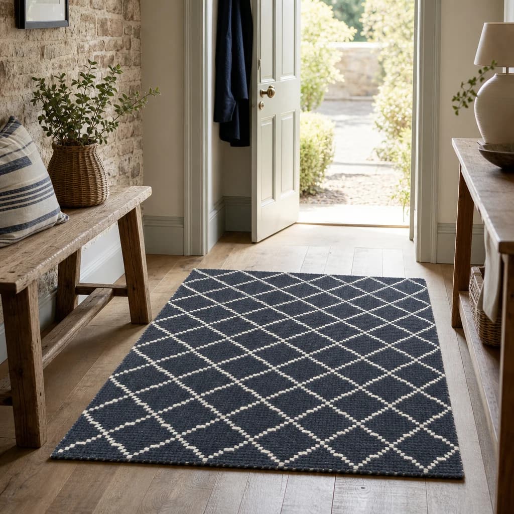 Bosie Kensington Townhouse Large Diamond Lattice Rug - Decorative, photo 1 of 5