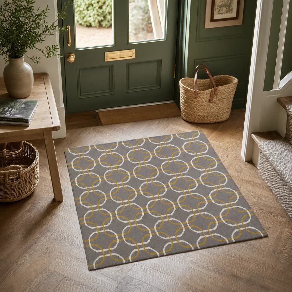 Bosie Oslo Grey White and Green Rug - Decorative, photo 1 of 3