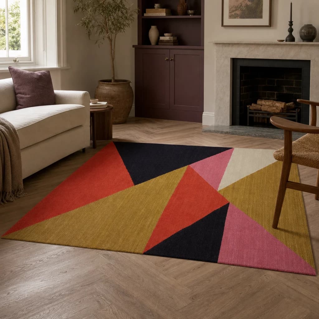 Bosie Villon Rug With Triangular Shapes Design - Decorative, photo 1 of 7